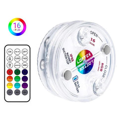 Dimmable 16-Color LED Underwater Pool Light with Remote Control and Suction Cup