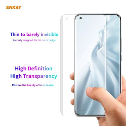 ENKAY Curved PET Screen Protector for Smartphone Daily Use showing high definition, full-coverage curved PET film preserving touch and clarity