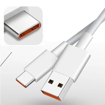 Practical 2-Meter USB to USB-C Cable for Everyday Device Charging — white 2m USB-A to USB-C cable supporting up to 6A for charging and data transfer