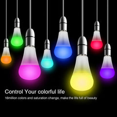 Bombilla LED FUT012 E27 RGB + CCT de 9 W, 100 V-240 V, control remoto a todo color, inteligente, WiFi 2,4 G, inalámbrica