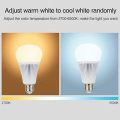 Smart FUT012 E27 9W RGB + CCT LED Bulb with Remote Control and WiFi Compatibility