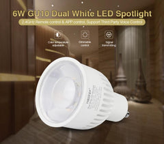 Foco LED FUT107 GU10 de 6 W, doble blanco, CCT, para dormitorio y sala de estar