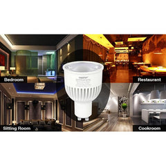 Foco LED FUT107 GU10 de 6 W, doble blanco, CCT, para dormitorio y sala de estar