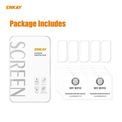 ENKAY Hat-Prince Camera Lens Protector for Samsung Galaxy S21 Series package contents showing clear lens protectors, wet and dry wipes, and installation stickers