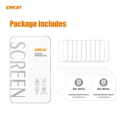 ENKAY Hat-Prince Tempered Glass Camera Lens Protector for Galaxy package showing screen protectors wipes and accessories