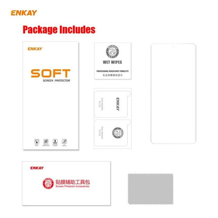 ENKAY Hat Prince Full Screen Protector for Samsung Galaxy Ultra package contents with soft PET film, wet wipes, dust stickers and cleaning cloth