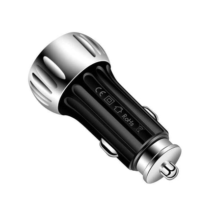 Dual Port USB Car Charger For Smartphones And Tablets In Car Use - compact black silver QC3.0 20W dual-port cigarette lighter adapter
