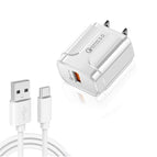 Type-C Data Cable, US Plug / White