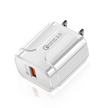 Essential Charger for Travel and Everyday Device Needs - white compact USB wall charger with Quick Charge 3.0 port