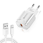 Type-C Data Cable, EU Plug / White