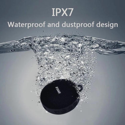 Compact Bluetooth Speaker With Bike Mount For Outdoor Use shown submerged demonstrating IPX7 waterproof dustproof design