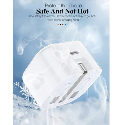Compact Folding Charger for Travel and Daily Essentials showing white folding plug charger with USB-C port and cooling design