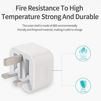 Compact Folding Charger for Travel and Daily Essentials showing white foldable plug with fire-resistant ABS shell