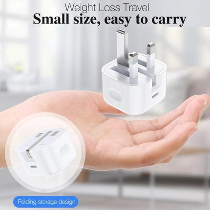 Compact Folding Charger for Travel and Daily Essentials small white folding plug adapter shown in hand, portable and space-saving design