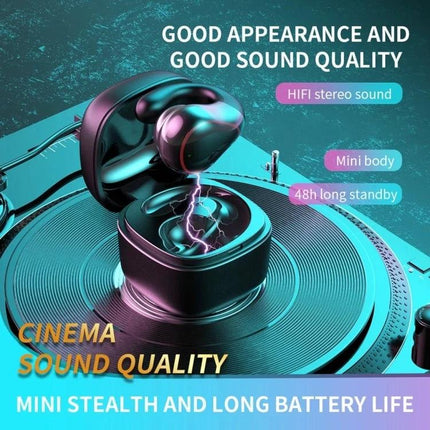 Single-Ear Bone Conduction Wireless Earphone For Commuting sleek single-ear bone conduction earbud with charging case shown