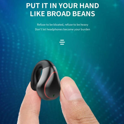 Single-Ear Bone Conduction Wireless Earphone For Commuting shown held between thumb and forefinger demonstrating compact low-profile design