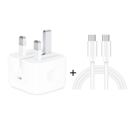 Folding Travel Charger Set for Everyday Charging Needs compact UK plug and dual USB‑C cables for smartphone and laptop charging