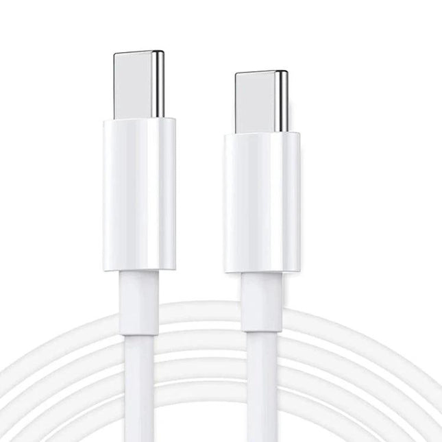 USB-C Charging Cable for Everyday Device Power at Home - white 1m cable with USB-C connectors for phones, tablets, laptops