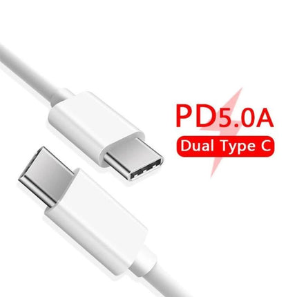 USB-C Charging Cable for Everyday Device Power at Home — 1m white PD 5.0A dual Type C cable for phones, tablets, laptops