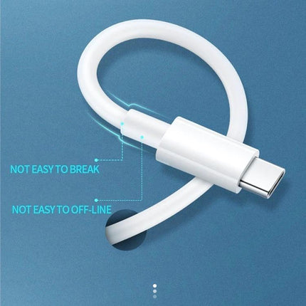 USB-C Charging Cable for Everyday Device Power at Home - 1m durable white cable for phones tablets laptops, fast charging and data transfer