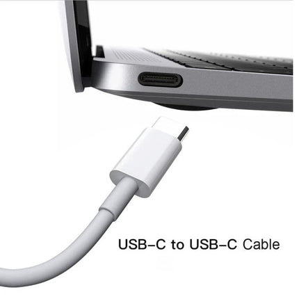 Practical Two-Meter USB-C Charging Cable for Daily Device Needs - white USB-C to USB-C cable connecting smartphone, tablet, and laptop for charging/data