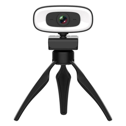 High-Quality Rotatable Webcam for Clear Video Conferencing on tripod with wide-angle 2K HD lens for professional meetings and streaming