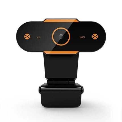 High-Definition 1080P USB Webcam with Built-in Mic for Online Meetings — black webcam with clip, 1080P and built-in microphone