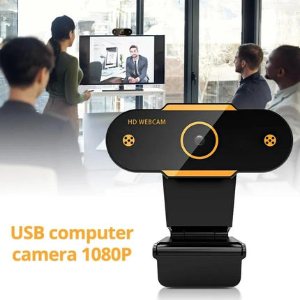 High-Definition 1080P USB Webcam with Built-in Mic for Online Meetings - plug-and-play USB 1080P webcam with automatic light correction