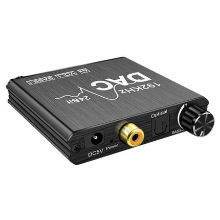 Digital to Analog Audio Converter for Stereo Home Systems compact DAC with optical, coaxial inputs, RCA outputs and 3.5mm jack for clean stereo sound