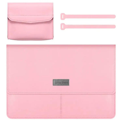 Waterproof Litchi Pattern PU Leather Laptop Bag for 13-14 Inch Devices