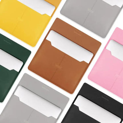 Waterproof Litchi Pattern PU Leather Laptop Bag for 13-14 Inch Devices