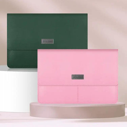 Waterproof Litchi Pattern PU Leather Laptop Bag for 13-14 Inch Devices