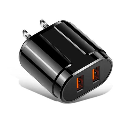 Essential Travel Charger for Everyday Device Power Needs - compact black dual USB wall charger for phones and gadgets
