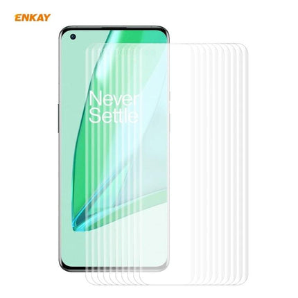 ENKAY Hat-Prince Curved PET Screen Protector for OnePlus 9 Pro showing clear curved PET film protecting display, high transparency and touch responsiveness
