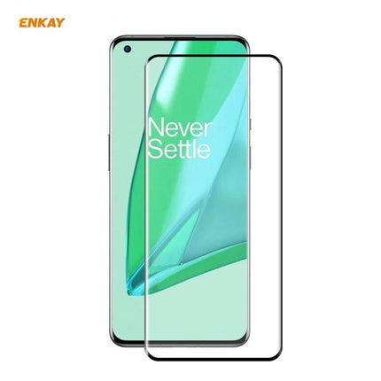 ENKAY Hat-Prince Tempered Glass Screen Protector for OnePlus 9 Pro clear tempered glass protector on OnePlus 9 Pro showing full coverage and HD clarity