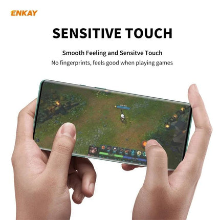 ENKAY Hat-Prince Tempered Glass Screen Protector for OnePlus 9 Pro showing smooth sensitive touch and clear display during mobile gaming