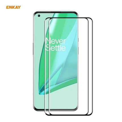 ENKAY Hat-Prince Tempered Glass Screen Protector for OnePlus 9 Pro showing clear tempered glass on OnePlus 9 Pro to protect screen from scratches and smudges