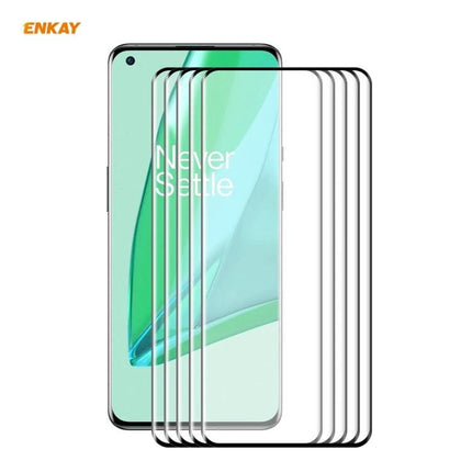 ENKAY Hat-Prince Tempered Glass Screen Protector for OnePlus 9 Pro clear tempered glass protectors on OnePlus 9 Pro showing edge-to-edge fit and high-definition clarity