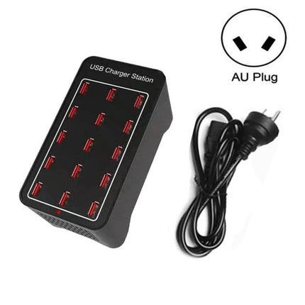 A Versatile USB Charging Station for Daily Home Devices - black 10-port USB charger with AU plug and power cord