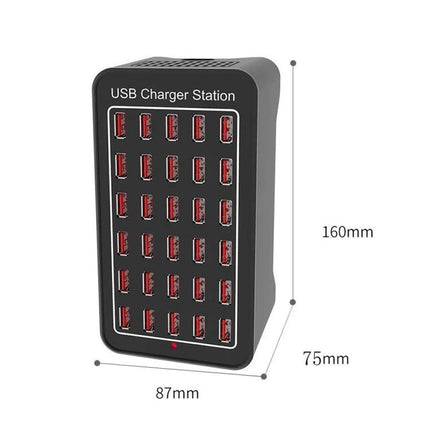 USB Charging Station for Daily Home Device Management featuring compact multi-port USB charger with 24 red-port layout and dimensions 87×75×160mm