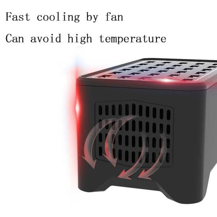 USB Charging Station for Daily Home Device Management with cooling fan vents to prevent overheating and reduce device clutter
