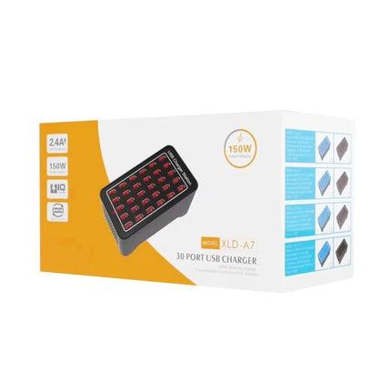 USB Charging Station for Daily Home Device Management - 30-port USB charger box with 150W power for smartphones tablets and power banks
