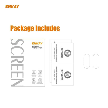 Hat-Prince ENKAY Tempered Glass Camera Lens Protector For Phones package contents with cleaning wipes and adhesive rings