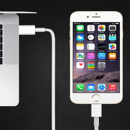 Cable for Daily Phone Charging and Data Transfer at Home - white durable PC TPE cable connected between laptop and smartphone