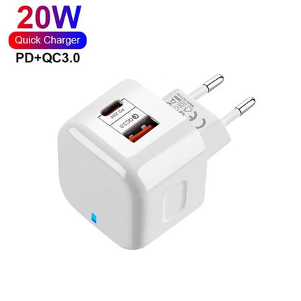 Essential Travel Charger for Keeping Devices Powered on Trips - 20W PD3.0 USB-C and USB-A fast travel charger for smartphone and tablet