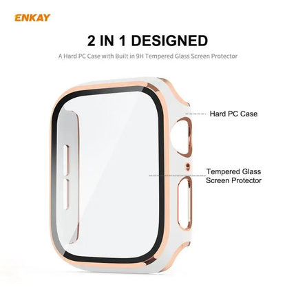 ENKAY 40mm Apple Watch Full Coverage PC Case Tempered Glass