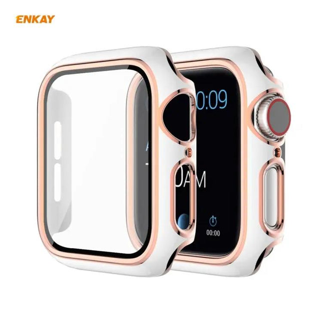 ENKAY 44mm Apple Watch Case Electroplated PC Tempered Glass | Syndmart