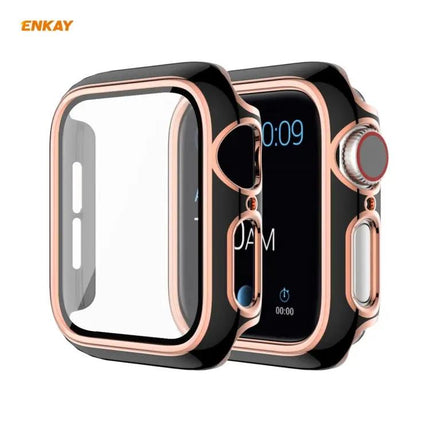 ENKAY 44mm Apple Watch Case Electroplated PC Tempered Glass