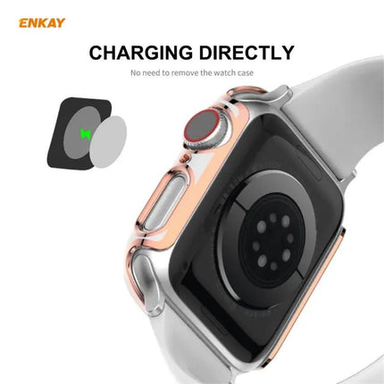 ENKAY 44mm Apple Watch Case Electroplated PC Tempered Glass
