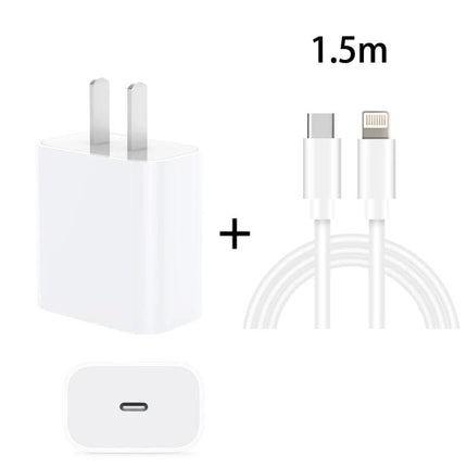 Essential Travel Charger Set for Daily Mobile Use - 20W PD wall charger with 1.5m 8-pin cable, compact portable charging kit